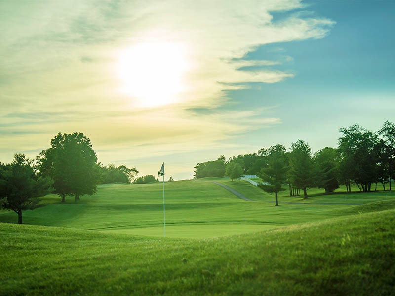 The Links at Challedon greens and rolling hills